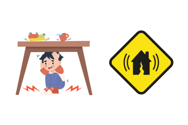 十勝地方の地震リスクを示す注意喚起のイラスト